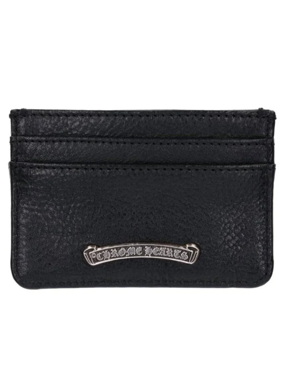 Chrome Hearts Double Side Scroll Label Leather Card Case